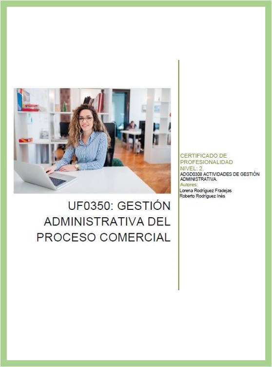 UF0350 GESTIÓN ADMINISTRATIVA DEL PROCESO COMERCIAL